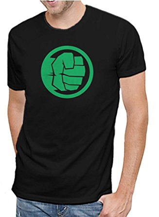 Marvel Comics Hulk Logo Men's Black T-shirt L