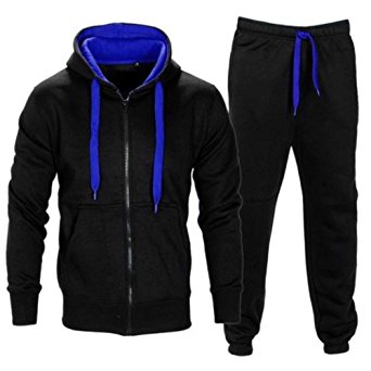 Made By PURL® New Mens Tracksuit Set Fleece Hoodie Top Bottoms Jogging Joggers Gym CONTRAST CORD Full Zip Tracksuits Sweat Sports Jacket Pants