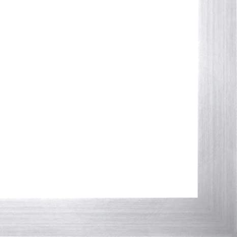 24x24 Silver Metallic Wood Frame - 'Brushed Steel' Thin - Great for Posters, Photos, Art Prints, Mirror, Chalk Boards, Cork Boards and Marker Boards