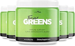 Tonic Greens Powder Vitamin Boost Supplement Official Formula - Natural Green Blend Energy Supplement Extra Strength - BCAA L-Glutamine Vitamin B6, Revolutionary Energy Fix Solution Reviews (5 Pack)