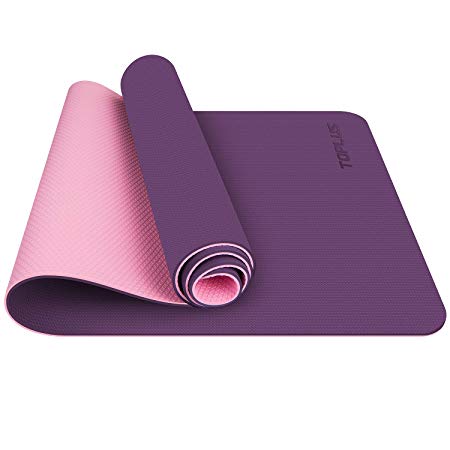 TOPLUS Yoga Mat, 1/4 inch Pro Yoga Mat TPE Eco Friendly Non Slip Fitness Exercise Mat with Carrying Strap-Workout Mat for Yoga, Pilates and Floor Exercises