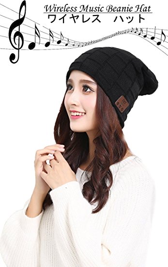 Uchoice Bluetooth Beanie,Unisex Beanie Hat Cap with Wireless Bluetooth Headphone Wool Knit Music Beanie for Winter Sports Fitness Gym Jogging Camping UC-MHB3-BK