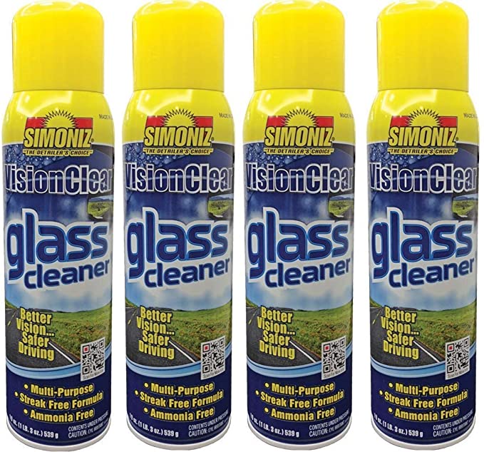 Simoniz Glass Cleaner Aerosol, 19 Oz (Pack of 4)
