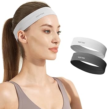 YOTTOY Non Slip Headbands Elastic Sweatbands Sport Workout Hairband for Women Girls Sports Yoga Running Gym