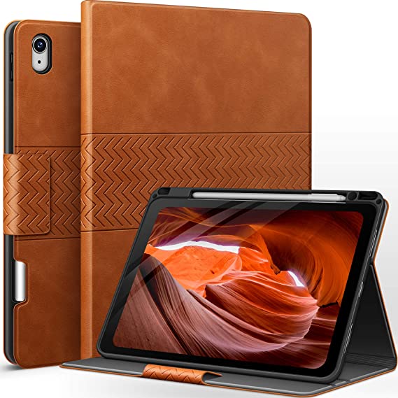 auaua iPad Air 4th Generation Case 2020 with Pencil Holder Auto Sleep/Wake Vegan Leather iPad Air 10.9'' Case