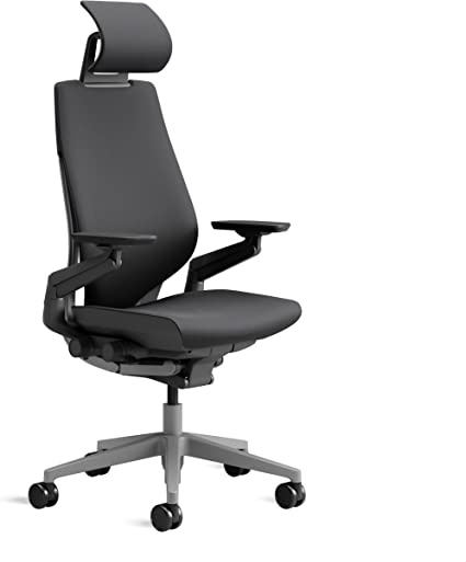 Steelcase Gesture Bürostuhl mit Bezug in Onyx Schwarz mit Kopfstütze