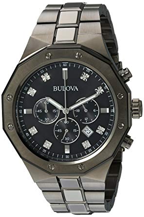 Bulova Men's Quartz Stainless Steel Casual Watch, Color:Grey (Model: 98D142)