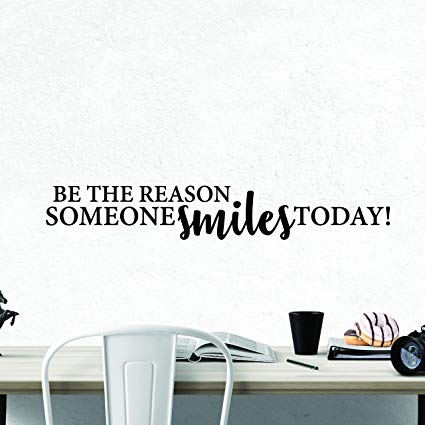 My Vinyl Story - Be The Reason Someone Smiles Today - Inspirational Wall Decal Motivational Wall Art Quote Positive Home Office School Classroom Decor Vinyl Decoration Encouragement Gift 36x5 Inches
