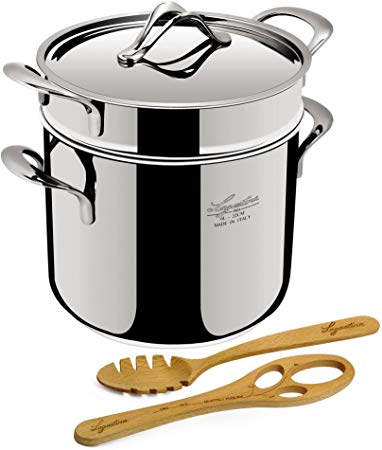 Lagostina Q55103 Pastaiola Stainless Steel Dishwasher Safe Oven Safe Pasta Stock Pot Cookware