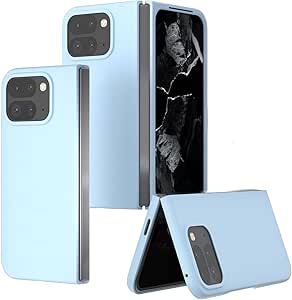 for Google Pixel 9 Pro Fold Case, Pixel 9 Pro Fold Phone Case,DAMONDY Full Body Thin Premium Slim Case for Women Men,Hard Cover Compatible with Google Pixel 9 Pro Fold -Sky Blue