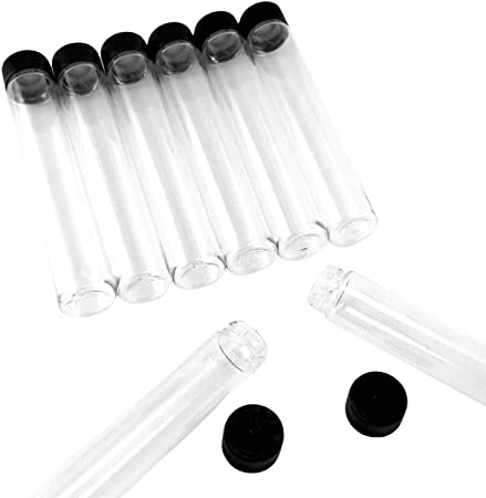 Skyway Viper Doob Tube Vial Waterproof Airtight Smell Proof Pre Roll Tubes Odor Sealing Container Heavy Duty with Screw Tops - Set of 8 (Clear)