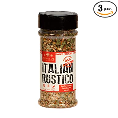 The Spice Lab Rustico Italian Seasoning - Spice Shaker Jar – 2.8 oz (3 Pack) – Excellent Pasta Sauce or Pizza Sauce Seasoning - Kosher Gluten Free All Natural - Italian Herbs Seasoning Blend No 7093