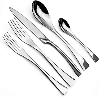 JANKNG 5-Piece 18/10 Stainless Steel Flatware Set, Service for 1