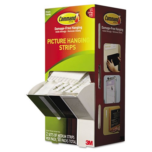 3M Command Picture-Hanging Strips, White, Pack of 50 Strips