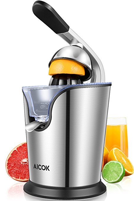 Aicok Citrus Juicer Electric 160W Powerful Stainless Steel citrus juicer squeezer With Soft Grip Handle And Anti-drip Citrus Press For Squeeze Fresh Orange Lemon,Whisper-Quiet Motor