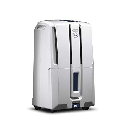 DeLonghi 45 Pint Dehumidifier 24-Hour On/Off Timer, Energy Star 2.0, DDX45E, White