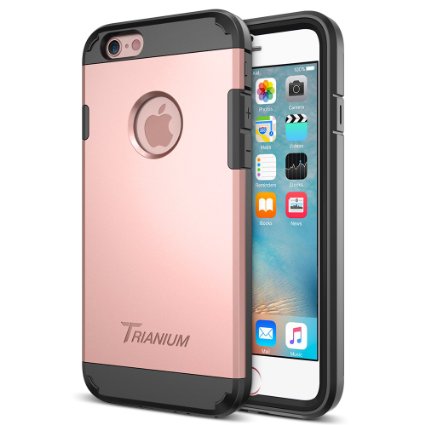 iPhone 6S Case, Trianium [Duranium Series] Protective Case with Built-in Screen Protector for Apple iPhone 6 / iPhone 6s [Rose Gold] Shock-Absorbing Bumper Hard Cover [Lifetime Warranty](TMWS603)