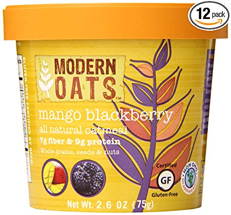Modern Oats Mango Blackberry Oatmeal, 2.6 Ounce (Pack of 12)