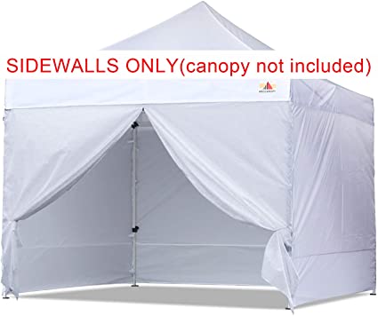 ABCCANOPY Sidewall Kit, Paint Booth Side Walls for 10x10 Feet Pop up Canopy, Beach Tent, Instant Shelter, 4 Walls ONLY, White