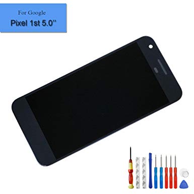 LCD Screen Compatible with Google Pixel 1st 5.0 Amoled Touch Screen Assembly Digitizer LCD Replacement Parts   Tools (Black)