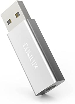 Cubilux USB Audio Adapter [192KHz/24-bit DAC, Deep Bass] USB A to 3.5mm Headphone Jack Dongle, External Sound Card Compatible with Gaming Windows 10/7 Linux Mac PC Raspberry Pi PS5 Laptop