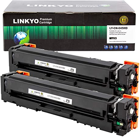 LINKYO Compatible Toner Cartridge Replacement for Canon 045 High Capacity 045H (Black, 2-Pack)