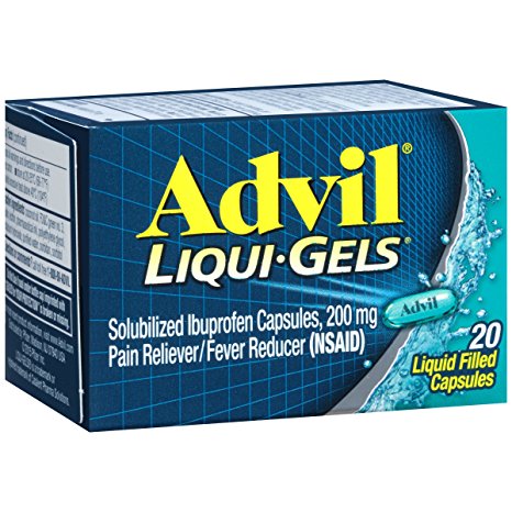Advil Liqui-Gels (20 Count) Pain Reliever / Fever Reducer Liquid Filled Capsule, 200mg Ibuprofen, Temporary Pain Relief