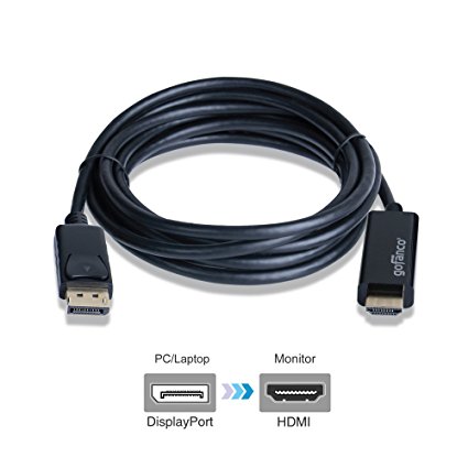 gofanco Gold Plated 10 Feet DisplayPort to HDMI Cable for DisplayPort enabled systems to connect to HDMI HDTVs or Monitors