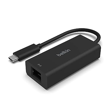 Belkin USB-C to 2.5Gb Ethernet Adapter, USB-IF Certified, Supports 10/100/1000/2500Mbps