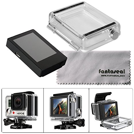 Fantaseal LCD BacPac External Monitor Display Viewer for Gopro Hero 3  /4 w/ Gopro Back Cover Protective Case Gopro Waterproof Housing Backdoor for Gopro Hero 3  /Hero 4