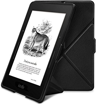 Ayotu Case for Kindle Voyage E-reader Auto Wake and Sleep Smart Protective Cover Folding Case, For 2014 Kindle Voyage Case Folding Series Stand Sleeve Protective KV-10 Black