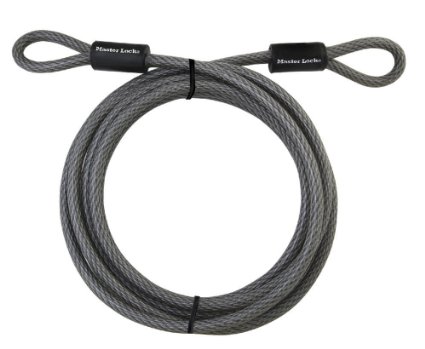 Master Lock 72DPF Heavy Duty Looped End Cable, 15 Feet Braided Steel, 3/8-inch Diameter