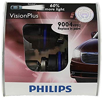 Philips 9004 VisionPlus Replacement Bulb, (Pack of 2)