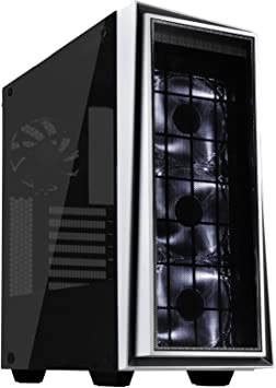 SilverStone Technology RL06WS-GP-V2 White and Black Color with Full Tempered-Glass Side Panel and 3 120mm White LED Intake Fan Cases SST-RL06WS-GP-V2
