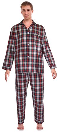 RK Classical Sleepwear Men's Woven Pajama Set,