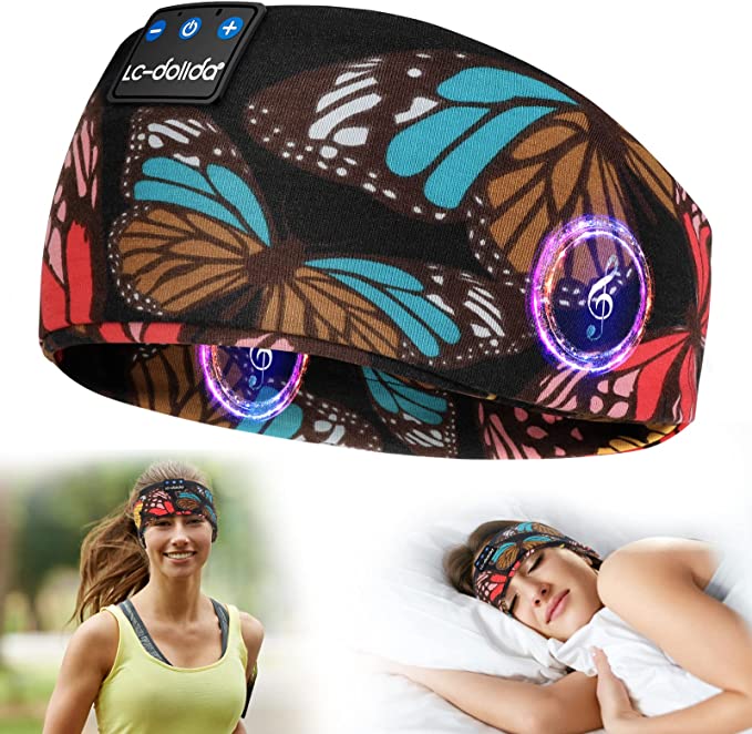 Sleep Headphones Bluetooth V5.2 Sports Headband with Microphone Sleeping Headphone Wireless with HD Stereo Speakers,Birthday Gifts for Him/Her,Perfect for Running Outdoor Travel Yoga Relaxation