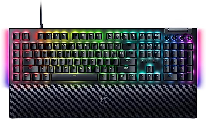 Razer BlackWidow V4 Mechanical Gaming Keyboard: Green Switches Tactile & Clicky - Chroma RGB - 6 Dedicated Macro Keys - Magnetic Wrist Rest - Doubleshot ABS Keycaps - Multi-Function Roller &Media Keys