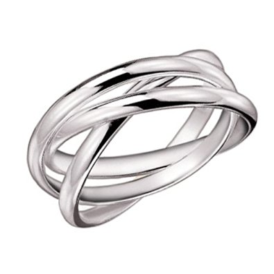 MIMI 925 Sterling Silver 3 Triple Band Rolling Russian Wedding Ring