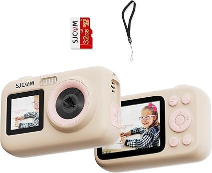 SJCAM Upgrade Kids Camera Dual Screen, Christmas Birthday Gifts for Girls Boys Age 3-10, 1080P 44MP HD Digital Video Cameras for Toddler, Portable Toy for 3 4 5 6 7 8 9 10 Year Old Children