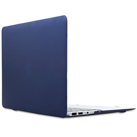 iDOO MacBook Soft Touch Plastic Hard Case for MacBook Air 13 inch Model A1369 and A1466 - Navy Blue