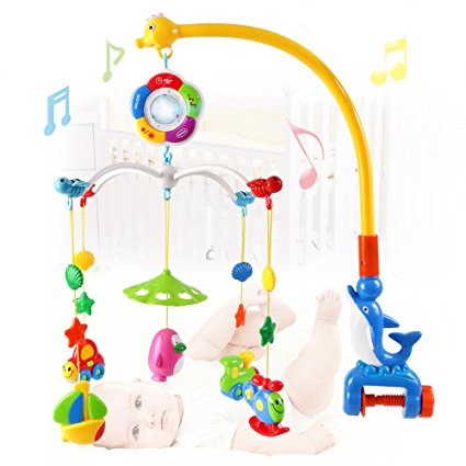 Wishtime Baby Musical Mobile Cartoon Hanging Rattles and Teether toys