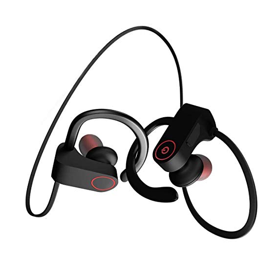 Waterproof Sport Earbuds Wireless Bluetooth Headphones Rechargeable HD Stereo Sweatproof in Ear Earbuds for Gym Running Workout Noise Canceling Headsets