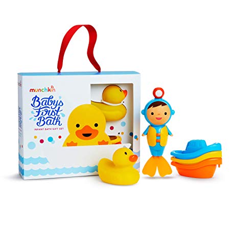 Munchkin Baby's First Bath, 3 Piece Bath Toy Gift Set