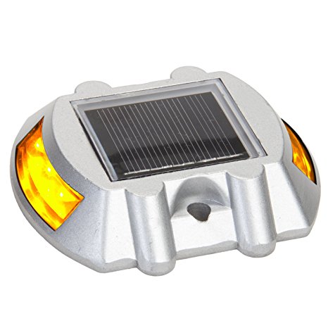 Solar Road Path Deck Dock Warning Lights with Yellow LEDs