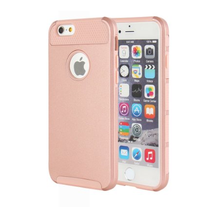 iPhone 6 Case iPhone 6s Case MTRONX8482 Shockproof Heavy Duty Durable Hybrid Hard Soft TPU Case Cover Bumper For Apple iPhone 6 iPhone 6s - Rose GoldRose GoldHC-RGRG