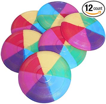 Mini Rainbow Flying Discs (1 dz)