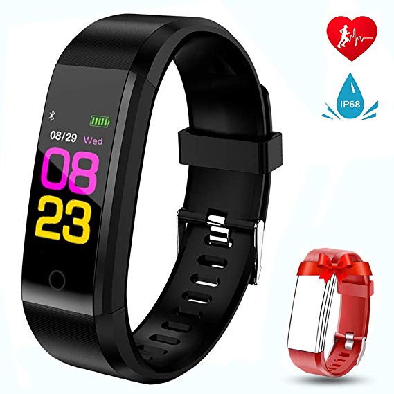 Fitness Tracker Waterproof with Blood Pressure Monitor, Activity Tracker Watch with Heart Rate Monitor, Sleep Monitor, Calorie Counter Step Counter Watch for Kids Women Men for iOS Android Phones
