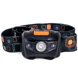 LED Headlamp - Great for Camping Hiking Biking and Kids One of the Brightest and Lightest 26 oz Headlight Water and Shock Resistant Flashlight with Red Strobe 3 AAA Duracell Batteries Included