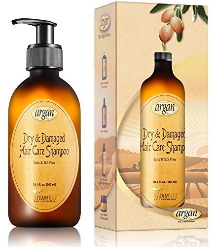 Argan Shampoo for Dry Damaged Hair - Exclusive Herbal Oils Blend - Cleanses, Repairs, Nourishes, Softens & Promotes Hair Shine - Daily Moroccan Salt Free Shampoo 10.1 oz