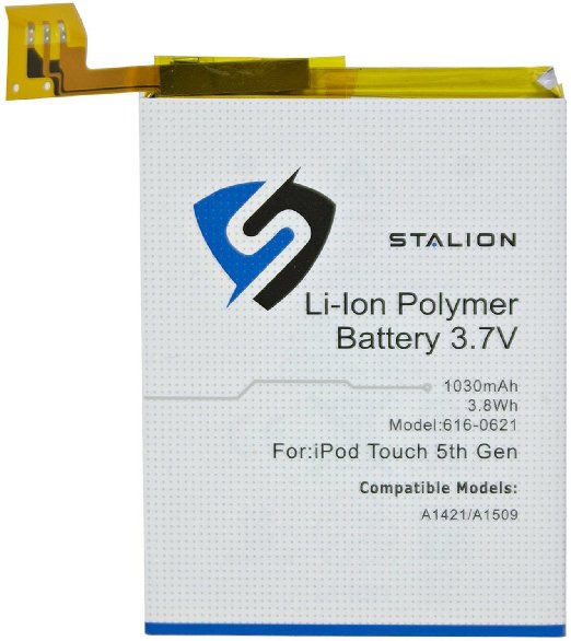 iPod Replacement Battery : Stalion Strength 1030mAh 3.7V Li-Polymer for iPod Touch 5 (5th Generation)[24-Month Warranty](APN: 616-0621 : Apple Model A1421 / A1509)